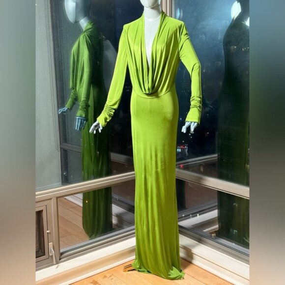 🆕 RAT & BOA 🧿 NWOT Octavia Long Sleeve Column Maxi Dress, Green - Sz XL US 10 - Picture 13 of 15